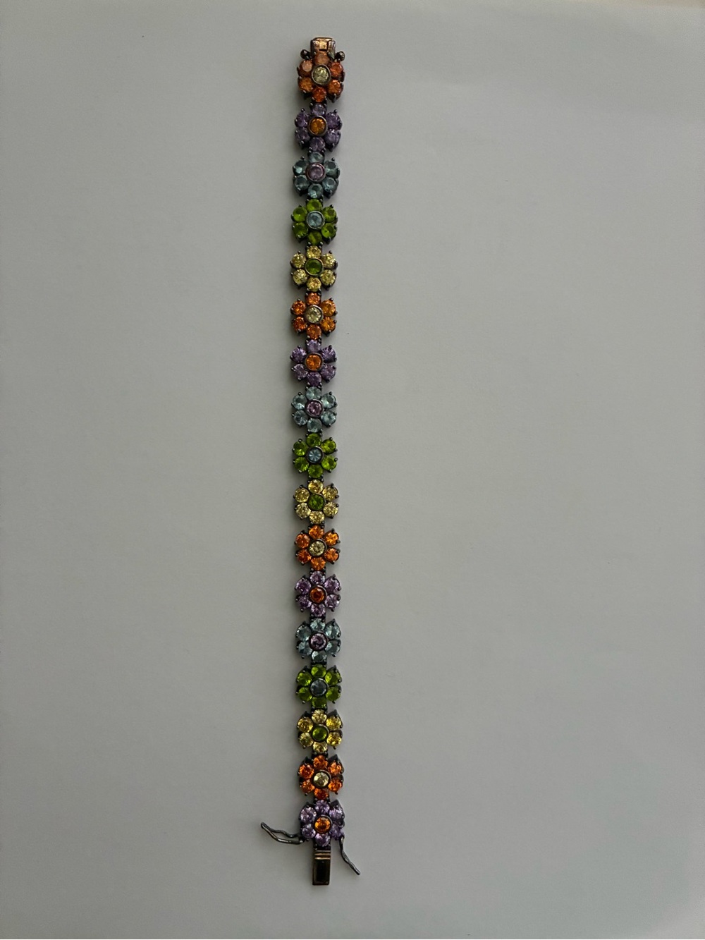 Suzanne Somers 925 Sterling Silver Multi Gemstone Bracelet